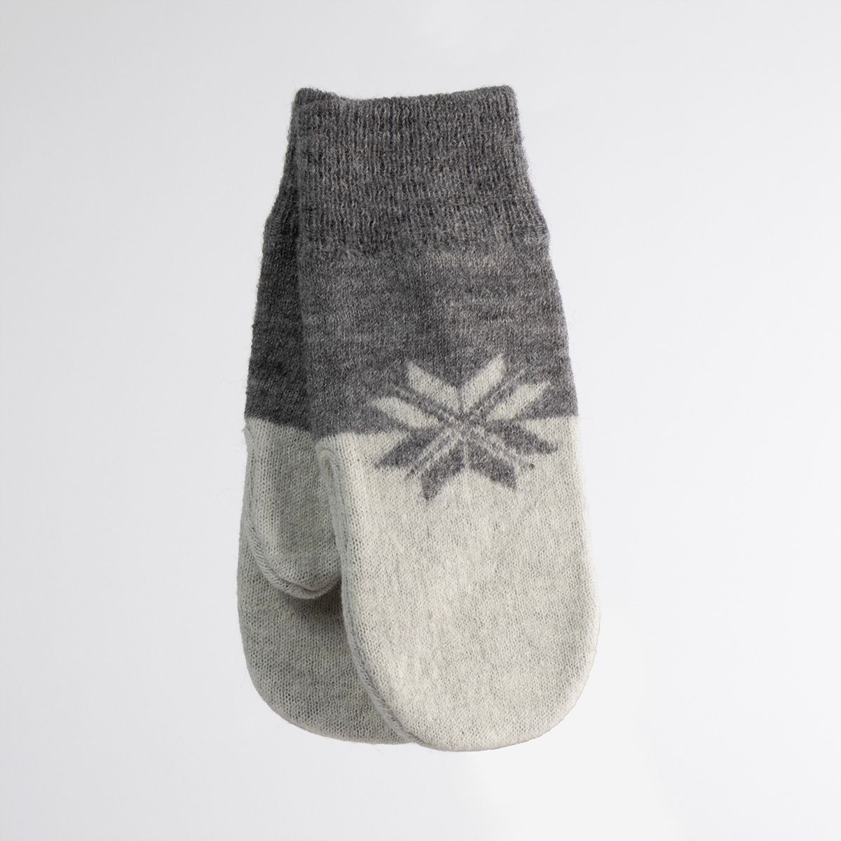 Votter i tovet merinoull grå og hvit 